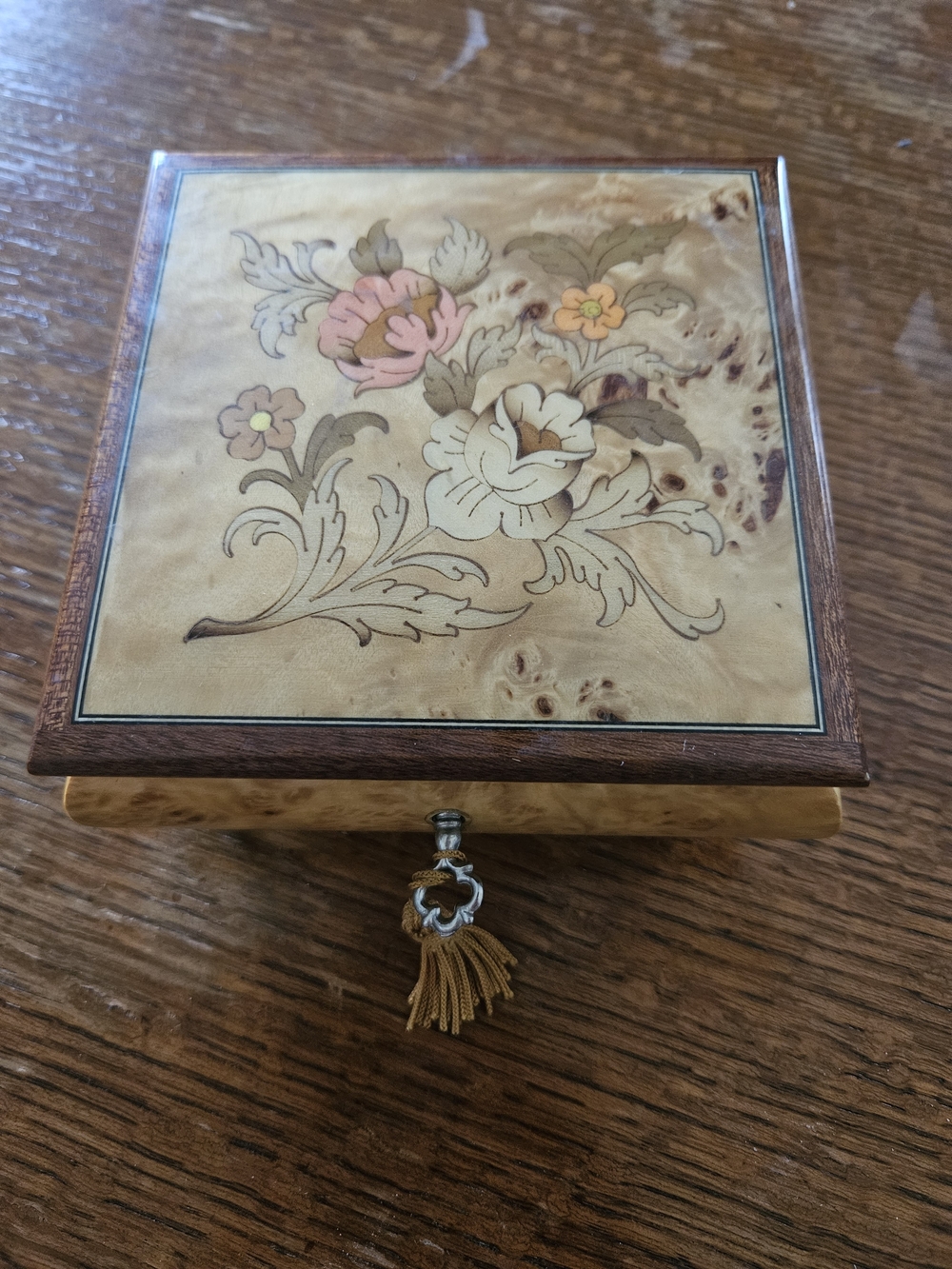 Vintage Italian Sorrento Musical Jewelry Box W/ Reuge Swiss Musical Movement
